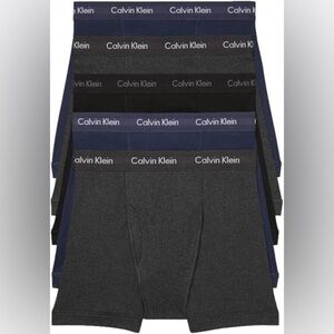 Calvin Klein Men's Cotton Classics 5-Pack Boxer Brief 2 Blue Shadow/ Size Large